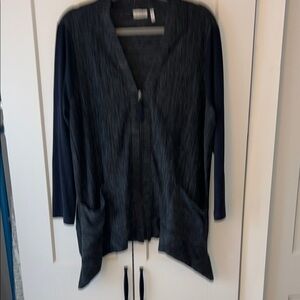 LOGO by Lori Goldstein Charcoal and Black Cardigan